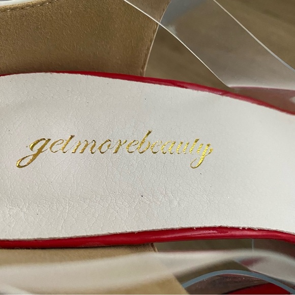 NEW Getmorebeauty Open Toe Clear Heels - Picture 10 of 11